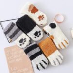 Thick, Warm Winter Socks with Fluffy Cat Paw Design - Image 5