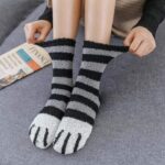 Thick, Warm Winter Socks with Fluffy Cat Paw Design - Image 6