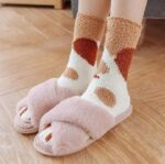 Thick, Warm Winter Socks with Fluffy Cat Paw Design - Image 8
