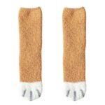 Thick, Warm Winter Socks with Fluffy Cat Paw Design - Image 12
