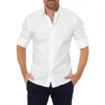 Stretch Zip Shirt Solid Long Sleeve Sun Shirts For Men PFG Hiking Travel Camping - Image 2