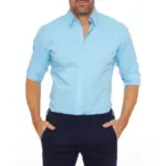 Stretch Zip Shirt Solid Long Sleeve Sun Shirts For Men PFG Hiking Travel Camping - Image 4