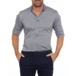 Stretch Zip Shirt Solid Long Sleeve Sun Shirts For Men PFG Hiking Travel Camping - Image 5