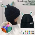 Winter Parent-Child Cute Glowing Little Monster Knit Hat - Image 22