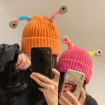 Winter Parent-Child Cute Glowing Little Monster Knit Hat - Image 6