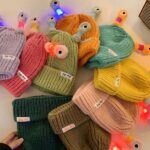 Winter Parent-Child Cute Glowing Little Monster Knit Hat - Image 3