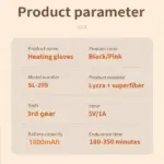 USB Adjustable heating gloves with digital display - Image 6